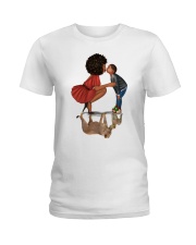 Modern Mother and Son Lions - Black Family Classic T-Shirt Ladies T-Shirt tile