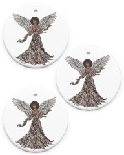 Floral Rose Black Christmas Angel Circle ornament - 3 pieces (porcelain) front