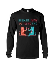 DRINK WINE FELINE FINE Long Sleeve Tee thumbnail