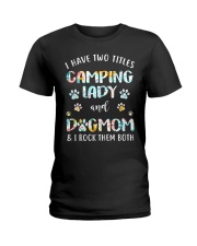 CAMPING LADY DOG MOM Ladies T-Shirt thumbnail