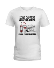 SOME CAMPERS CUSS TOO MUCH WHITE Ladies T-Shirt thumbnail