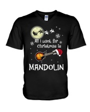AII I WANT CHRISTMAS IS MANDOLIN V-Neck T-Shirt thumbnail
