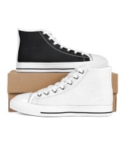 mazaing black simple Men's High Top White Shoes inside-right-outside-right