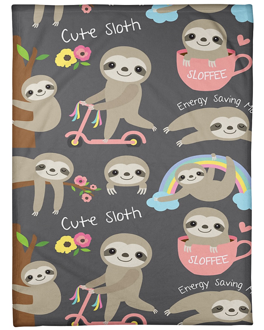 Large Fleece Blanket - Sloth Blanket Large Fleece Blanket - 60" x 80"