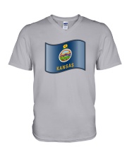 State Flag of Kansas V-Neck T-Shirt thumbnail