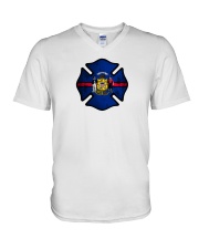 Wisconsin - Thin Red Line V-Neck T-Shirt thumbnail