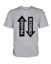 PRAISES BLESSINGS V-Neck T-Shirt tile