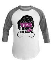 YES i'M CUTE Baseball Tee tile