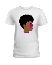 Black Girl short hair Ladies T-Shirt tile