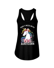 DON'T MESS WITH AUNTICORN YOU'LL GET SHANKED Ladies Flowy Tank thumbnail