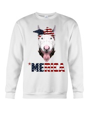 Bull-Terrier--With-Bandana-USA-FLAG Crewneck Sweatshirt thumbnail
