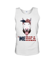 Bull-Terrier--With-Bandana-USA-FLAG Unisex Tank thumbnail