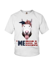 Bull-Terrier--With-Bandana-USA-FLAG Youth T-Shirt thumbnail
