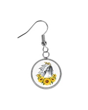 Horse Sunflower Circle Earrings thumbnail