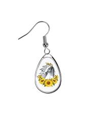 Horse Sunflower Teardrop Earrings thumbnail
