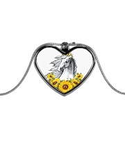 Horse Sunflower Metallic Heart Necklace thumbnail