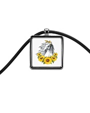 Horse Sunflower Cord Rectangle Necklace thumbnail
