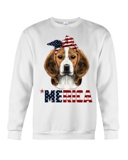 Beagle-With-Bandana-USA-FLAG Crewneck Sweatshirt thumbnail