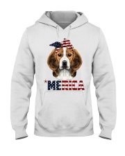 Beagle-With-Bandana-USA-FLAG Hooded Sweatshirt thumbnail