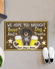 Custom Dachshund Brought Beer And Dog Treats Doormat 22.5" x 15" aos-doormat-22-5x15-lifestyle-front-07