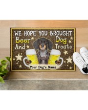 Custom Dachshund Brought Beer And Dog Treats Doormat 22.5" x 15" aos-doormat-22-5x15-lifestyle-front-12