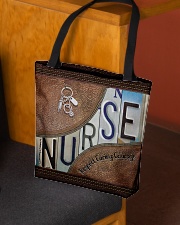 Nurse Respect Caring Courage Leather Pattern All-over Tote aos-all-over-tote-lifestyle-front-02