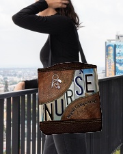Nurse Respect Caring Courage Leather Pattern All-over Tote aos-all-over-tote-lifestyle-front-05