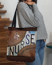 Nurse Respect Caring Courage Leather Pattern All-over Tote aos-all-over-tote-lifestyle-front-09