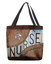 Nurse Respect Caring Courage Leather Pattern All-over Tote front