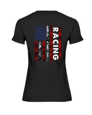 Racing Heartbeat US Flag Premium Fit Ladies Tee tile