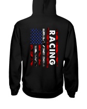 Racing Heartbeat US Flag Hooded Sweatshirt tile