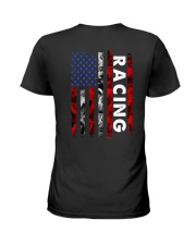 Racing Heartbeat US Flag Ladies T-Shirt tile