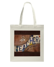 Teacher Teach Love Inspire Leather Pattern Print Tote Bag tile