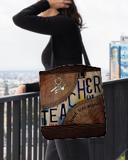 Teacher Teach Love Inspire Leather Pattern Print All-over Tote aos-all-over-tote-lifestyle-front-05