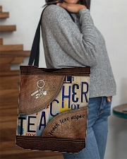Teacher Teach Love Inspire Leather Pattern Print All-over Tote aos-all-over-tote-lifestyle-front-09
