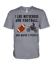 I-Like-Motocross-And-Football V-Neck T-Shirt tile