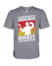 Hockey-Drink-Beer V-Neck T-Shirt tile