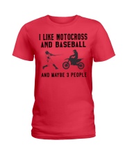 I-Like-motocross-And-Baseball Ladies T-Shirt tile