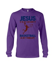 jesus-is-my-savior-basketball-is-my-therapy Long Sleeve Tee tile