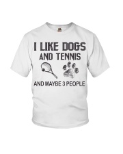 I-like-dogs-and-tennis-and-maybe-3-people Youth T-Shirt tile