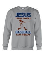 Jesus-is-my-savior-baseball-is-my-therapy Crewneck Sweatshirt tile