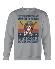 Hockey-Never-Undrestimate-An-Old-Man Crewneck Sweatshirt tile