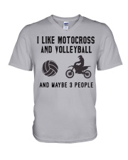 I-Like-Motocross-And-Volleyball V-Neck T-Shirt tile