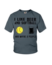I-Like-Beer-And-Softball-And-Maybe-3-People Youth T-Shirt tile