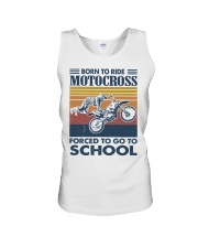 born-to-ride-motocross-forced-to-go-to-school Unisex Tank tile