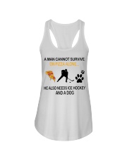 Hockey-Pizza-Dog Ladies Flowy Tank tile