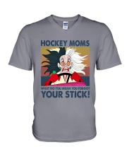 Hockey-Moms-Forgot-Your-Stick V-Neck T-Shirt tile