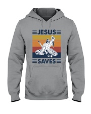 Hockey-Jesus-Saves Hooded Sweatshirt front