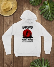 Hockey-Assuming-First-Mistake Hooded Sweatshirt lifestyle-unisex-hoodie-front-7