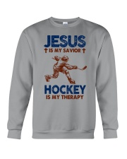 Jesus-is-my-savior-Hockey-is-my-Therapy Crewneck Sweatshirt tile